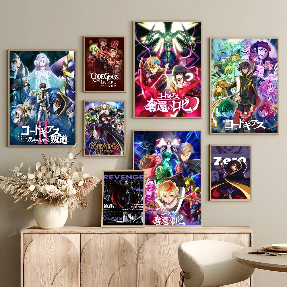 

Code Geass Zero Anime Poster Self-adhesive Art Poster Whitepaper Prints Posters Artwork Aesthetic Art Wall Painting