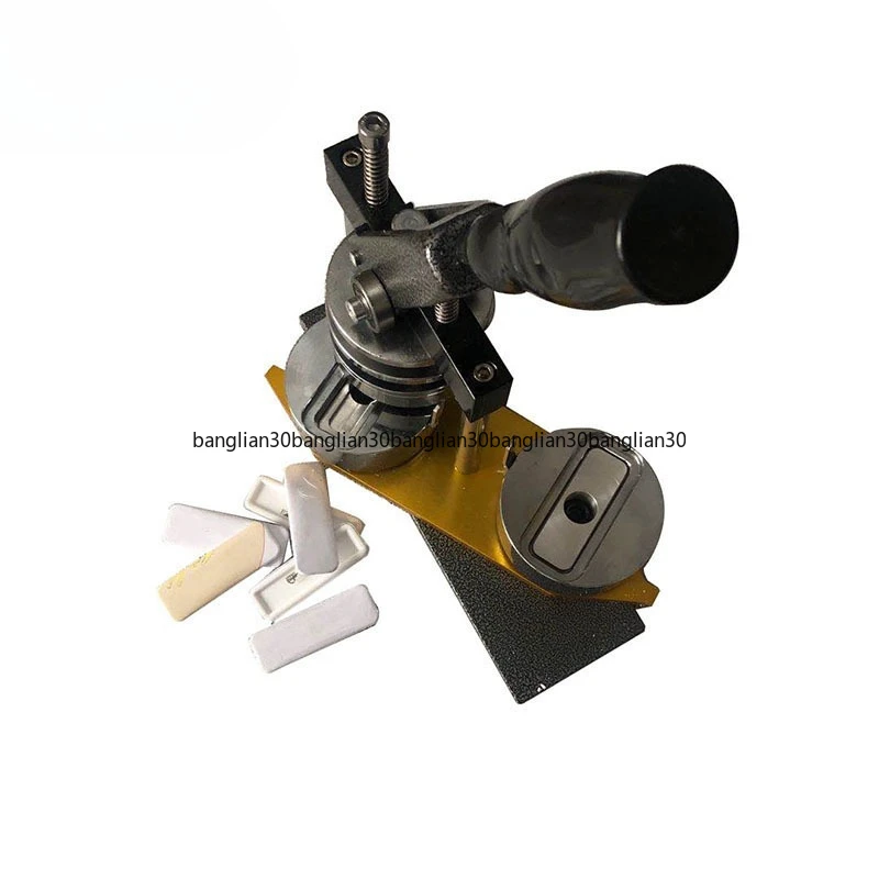Rectangle 68 * 24mm Manual Tinplate Rotating Badge Making Machine