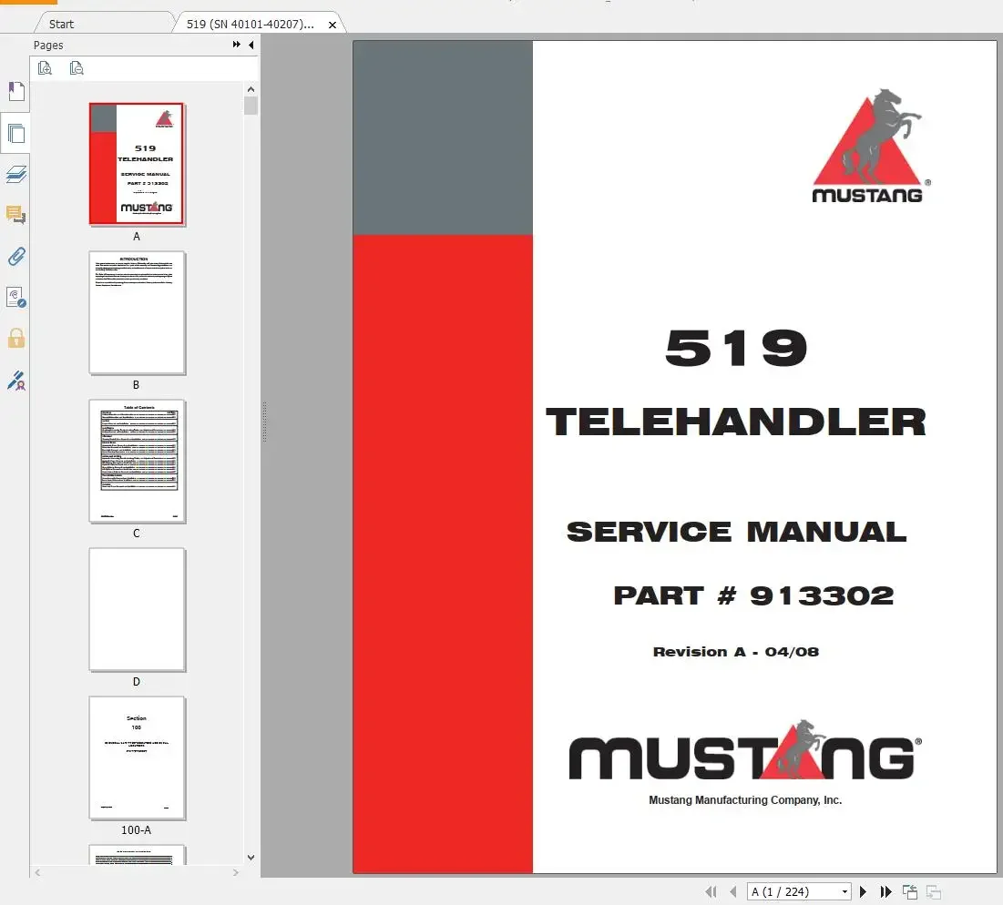 SpecDiag Mustang Machinery Heavy Equipment 4.14 GB PDF 2022 Service Manuals DVD