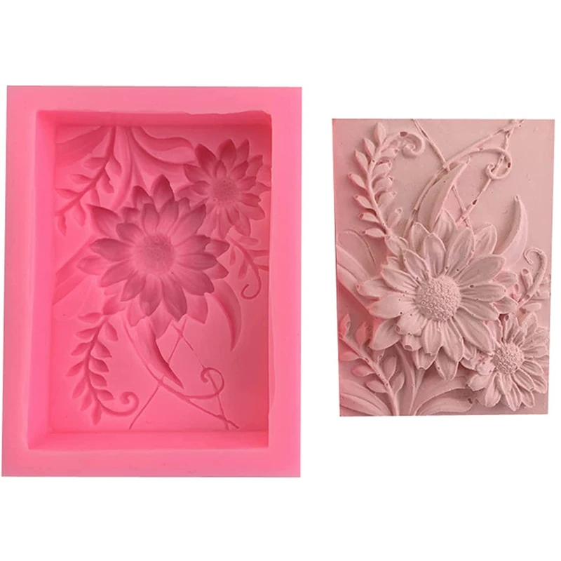 Silicone Soap Mold for Making Sunflower Flower Fondant 3d DIY Form Handmade Cake Decorating Sugarcraft Moulds Silicon Mold Tools