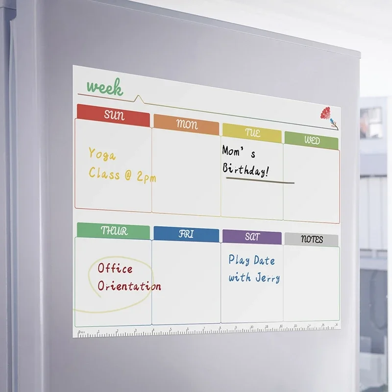 Daily Week Month Plan Magnetic Calendar Whiteboard Sticker Flexible Message Notes Board Refrigerator Stickers Set Home Decore