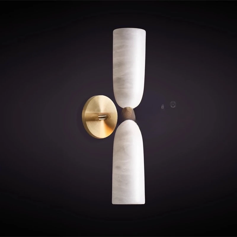 Marble wall lamp medieval light luxury villa background wall lamp bedroom bedside walk