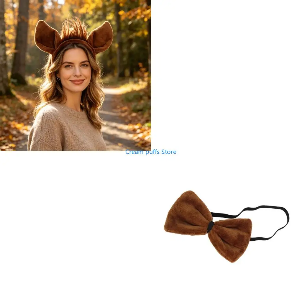 50LE Brown Plush-Like Horse Accessories for Costume Party Styling