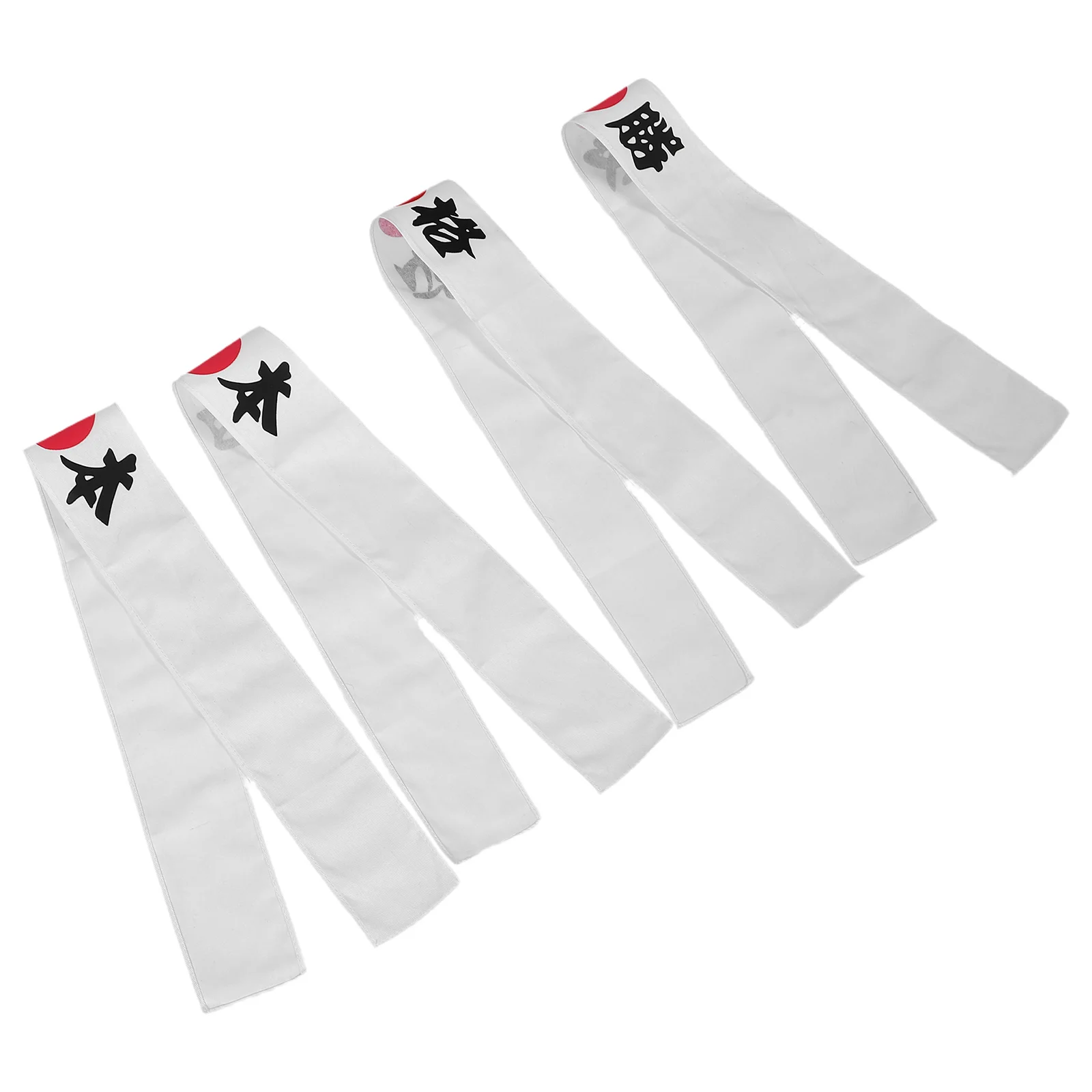

4pcs Japanese Hachimaki Karate Headband Printed Tie On Chef Headwear For Boys Girls Sports Exercise Cooking Soft Breathable