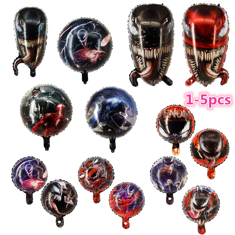 1-5pcs Marvel Superhero Venom Foil Balloons Fans Birthday Party Decorations Party Baby Shower Double Side Helium Globos Supply