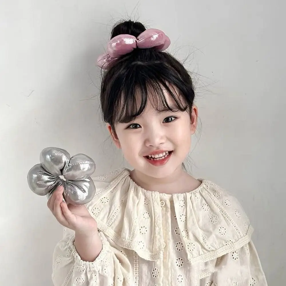 Scrunchie Rambut Anak Bentuk Bunga, Kain Isi Kapas, Scrunchie Rambut Besar, Ikat Rambut, Tali Rambut Elastis Gaya Korea