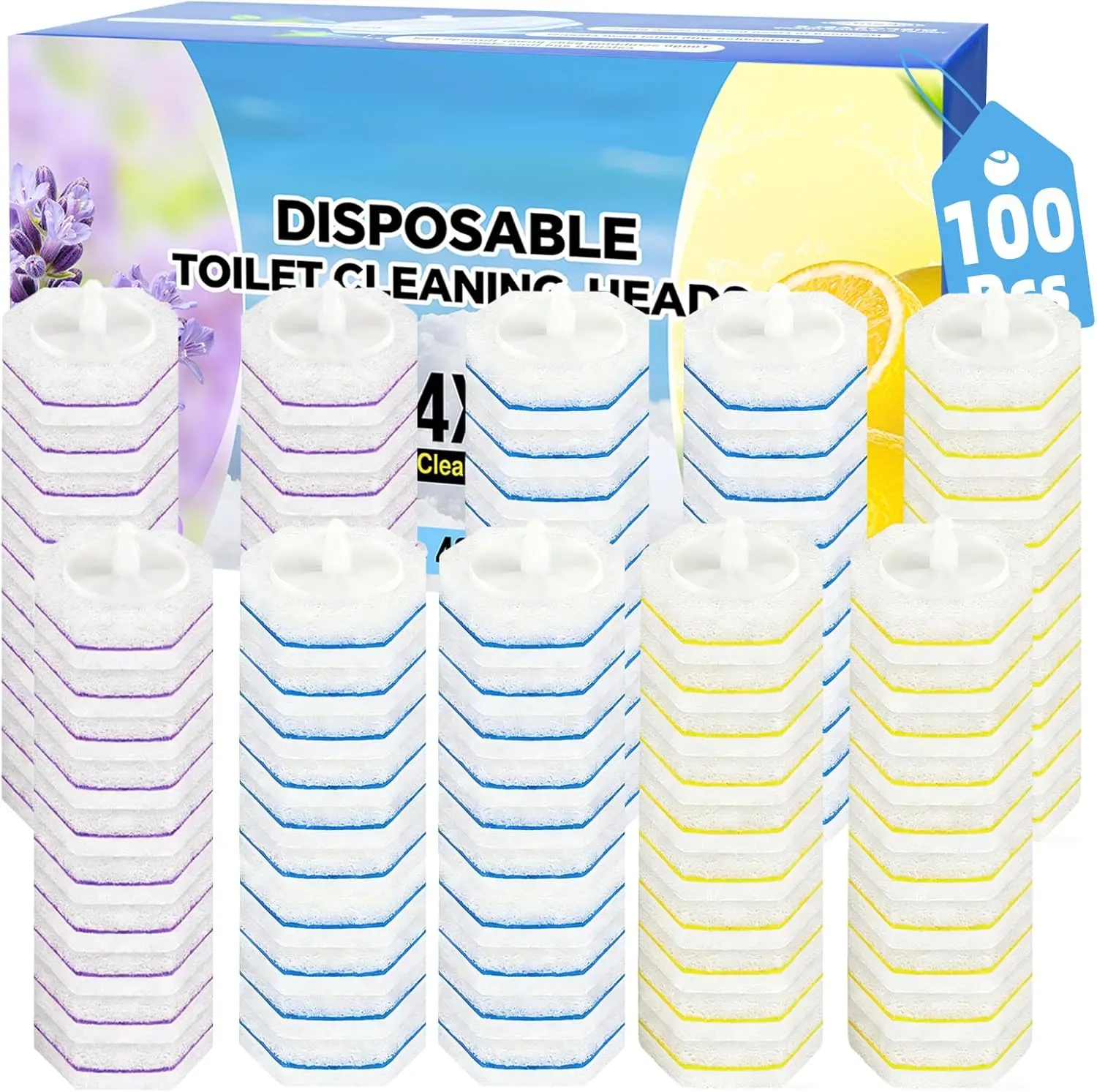 

Набор из 100 сменных блоков для туалетного очистителя Clorox ToiletWand, 4-кратная очищающая сила, сменный блок для чистки унитаза