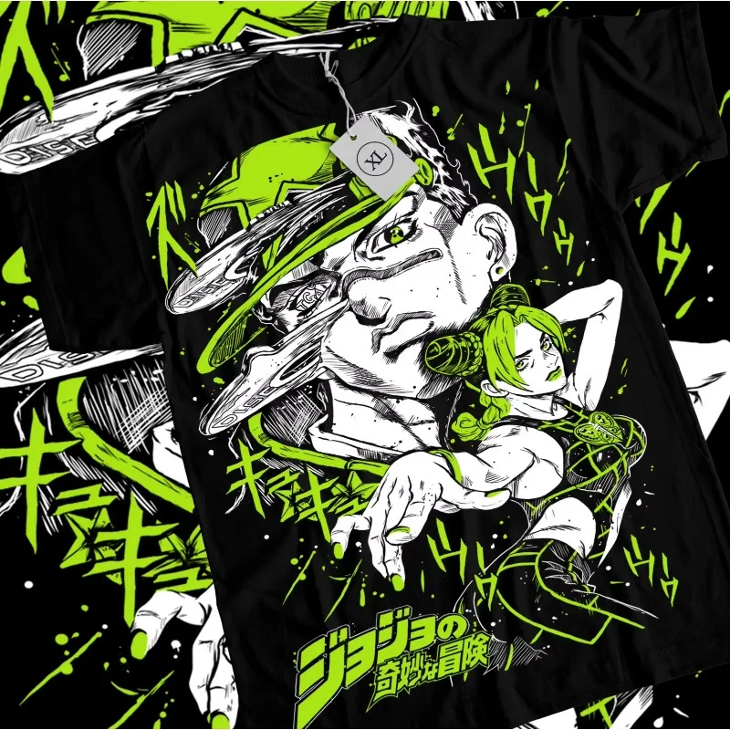 

Trend Summer 2025 Cosplay Neutral Black and White Adventure JoJo Anime JoJo's Bizarre T-Shirt Manga Jolyne Jotaro Unisex Tshirt