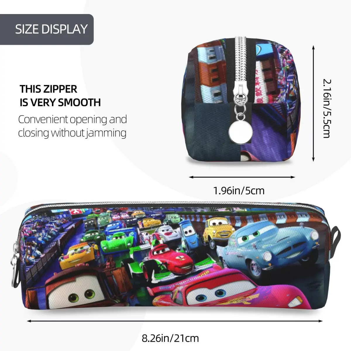 Classic Lightning McQueen Cars Movie Pencil Case Pencilcases Pen Box for Student Big Capacity Bag Office Gifts Stationery