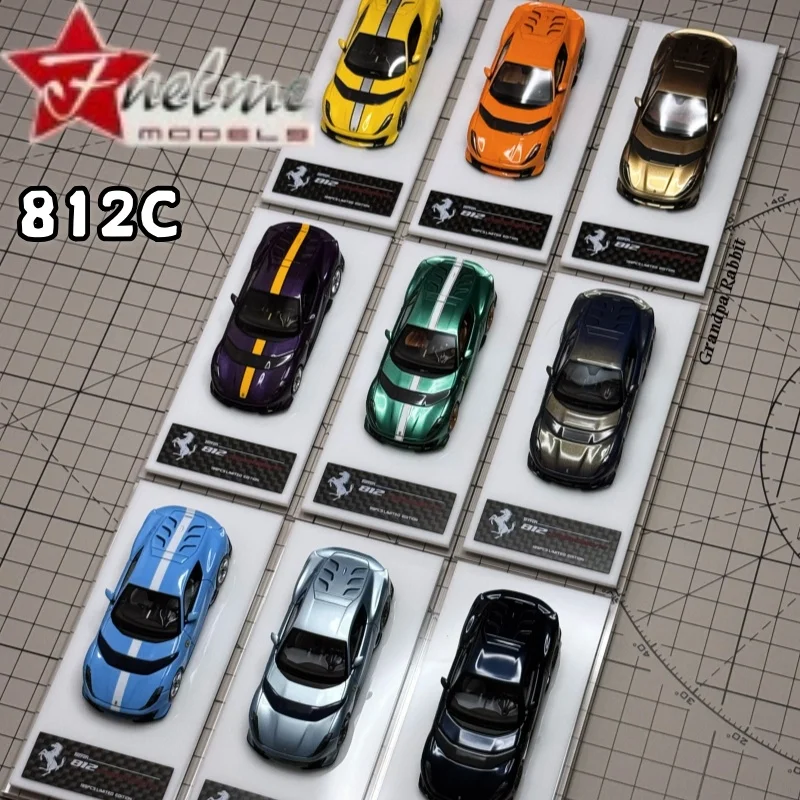 Fuelme 1:64 812C Super Run multicolor edición limitada 299 modelos de simulación en miniatura de resina de alta gama, adornos para adultos, juguetes para niños