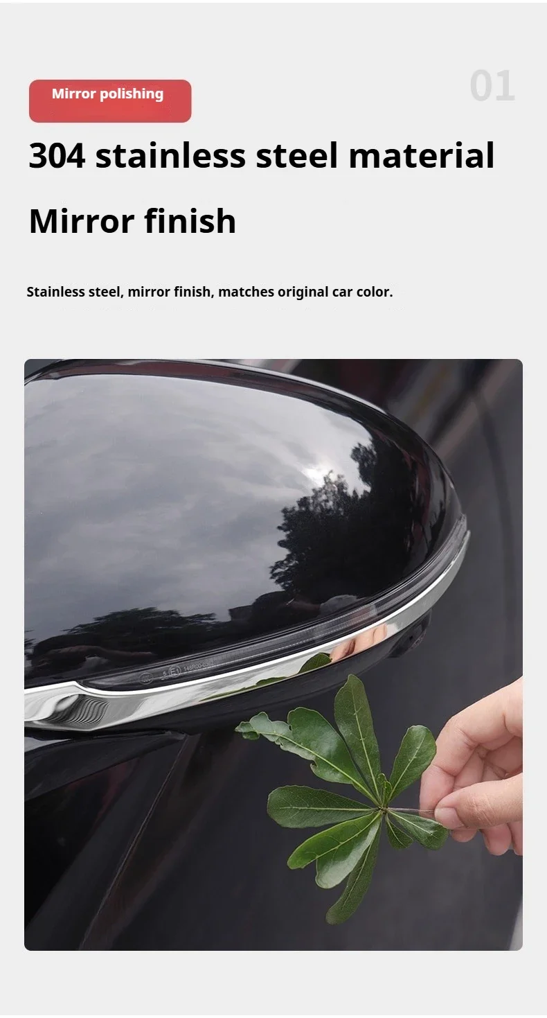 Car Styling Rearview Mirror Cap Cover Sticker Trim Anti-collision Strips For Mercedes Benz E C GLC E300L GLC300L C260L S450L