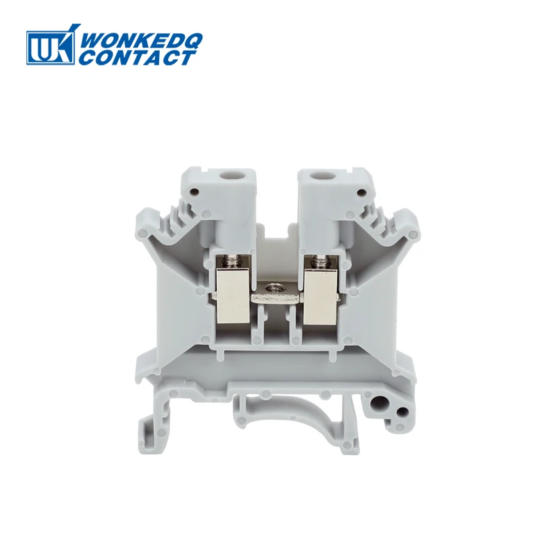 10Pcs UK5N Screw Wire Connector 4mm Cable 4mm² Feed-through Connection 12AWG Plug Electrical Mount DIN Rail Terminal Block UK 5N