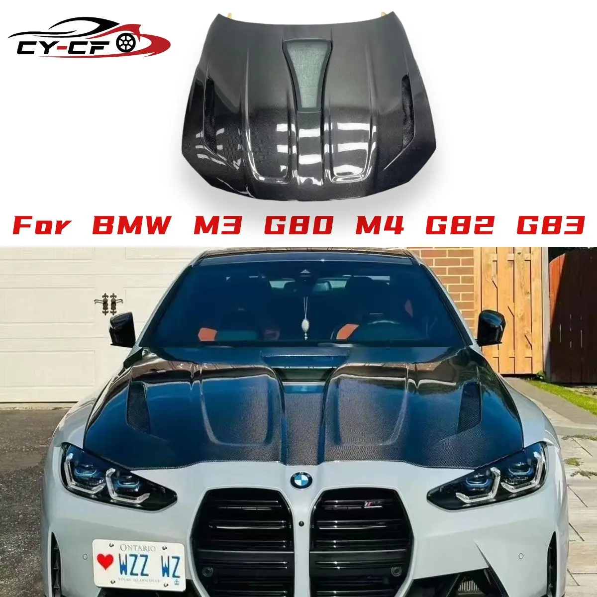 

Used for 2021+BMW M3 M4 G80 G82 G83 High-quality Carbon Fiber M Style Engine Hood Front Cover Body Kit