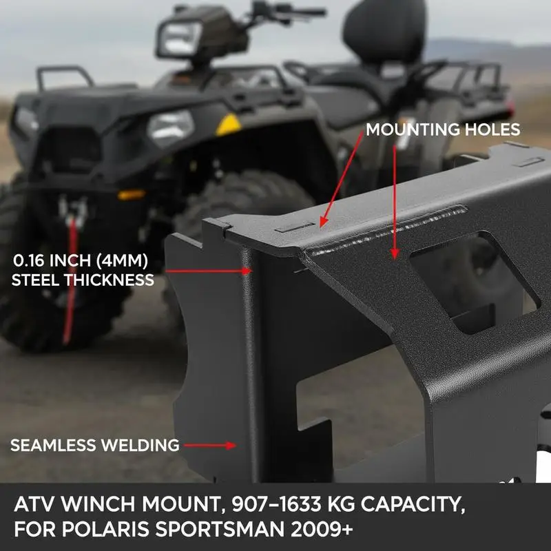 

Winch Mount, Winch Capacity of 2000-3600 lbs, Trailer Hitch Winch Mount for Select Polaris Sportsman Models (2009 and Newer),