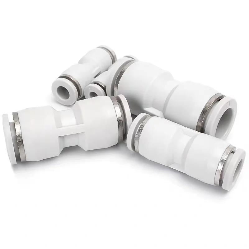 1pcs PU Pneumatic Fitting Better Quality High Strength Plastics Pipe Connectors White Fittings 4mm-12mm Adapter BSP Thread Tube