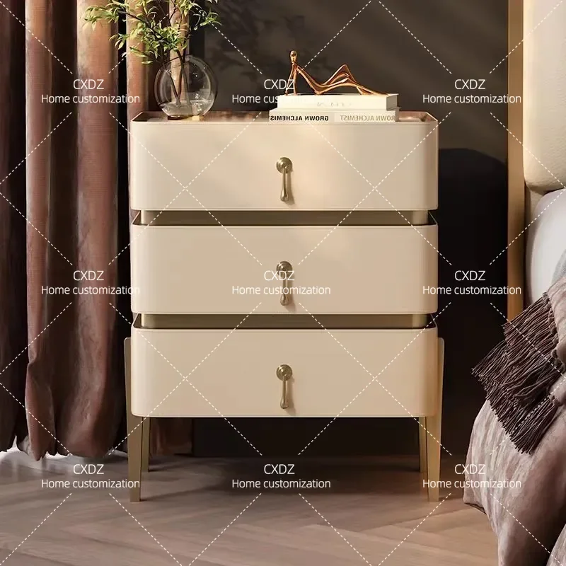 Modern Minimalist Bedside Table Light Luxury Nightstand Simple Household Bedroom Storage Side Table Advanced Design