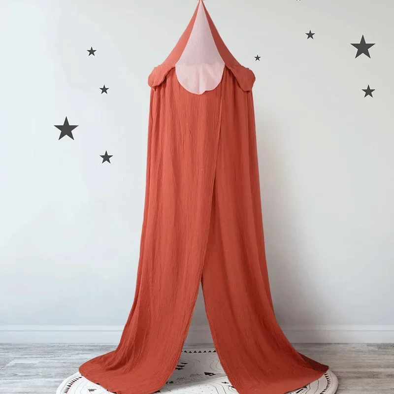 Nordic Style Double Layer Gauze Bed Canopy Pure Cotton Breathable Anti Mosquito Cover view 4