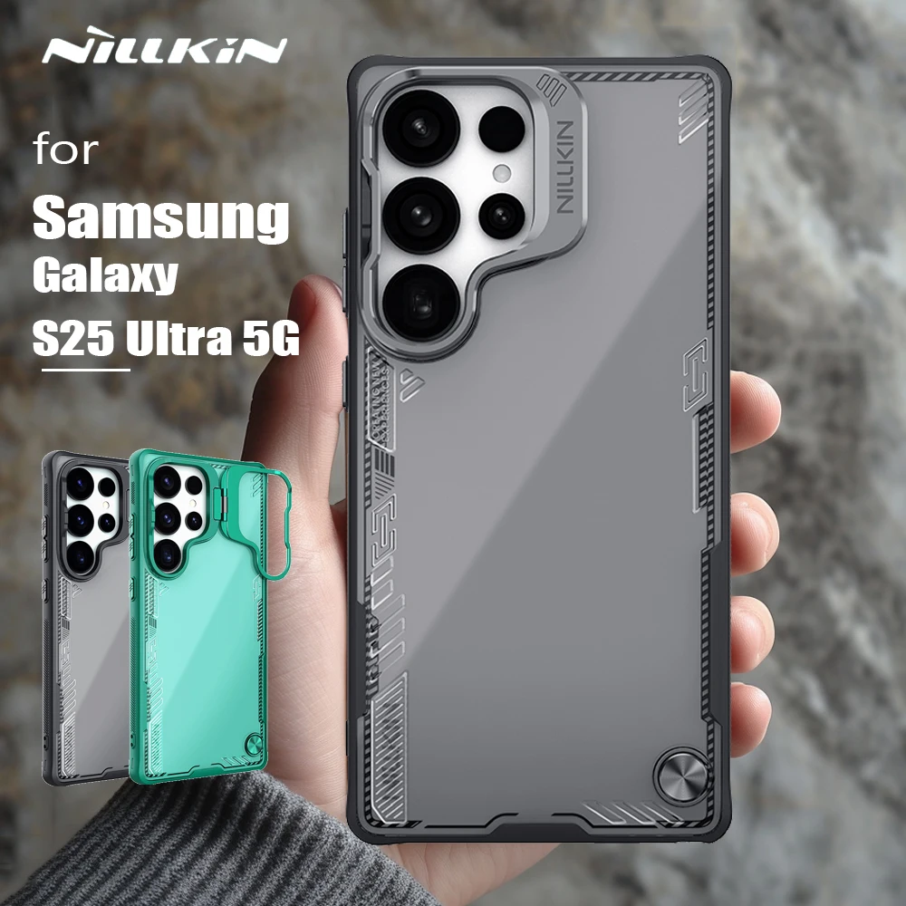 

NILLKIN for Samsung Galaxy S25 Ultra 5G Case iceblade Prop Lens Ultra-Thin Clear Transparent Camera Hollow Stand Protect Cover