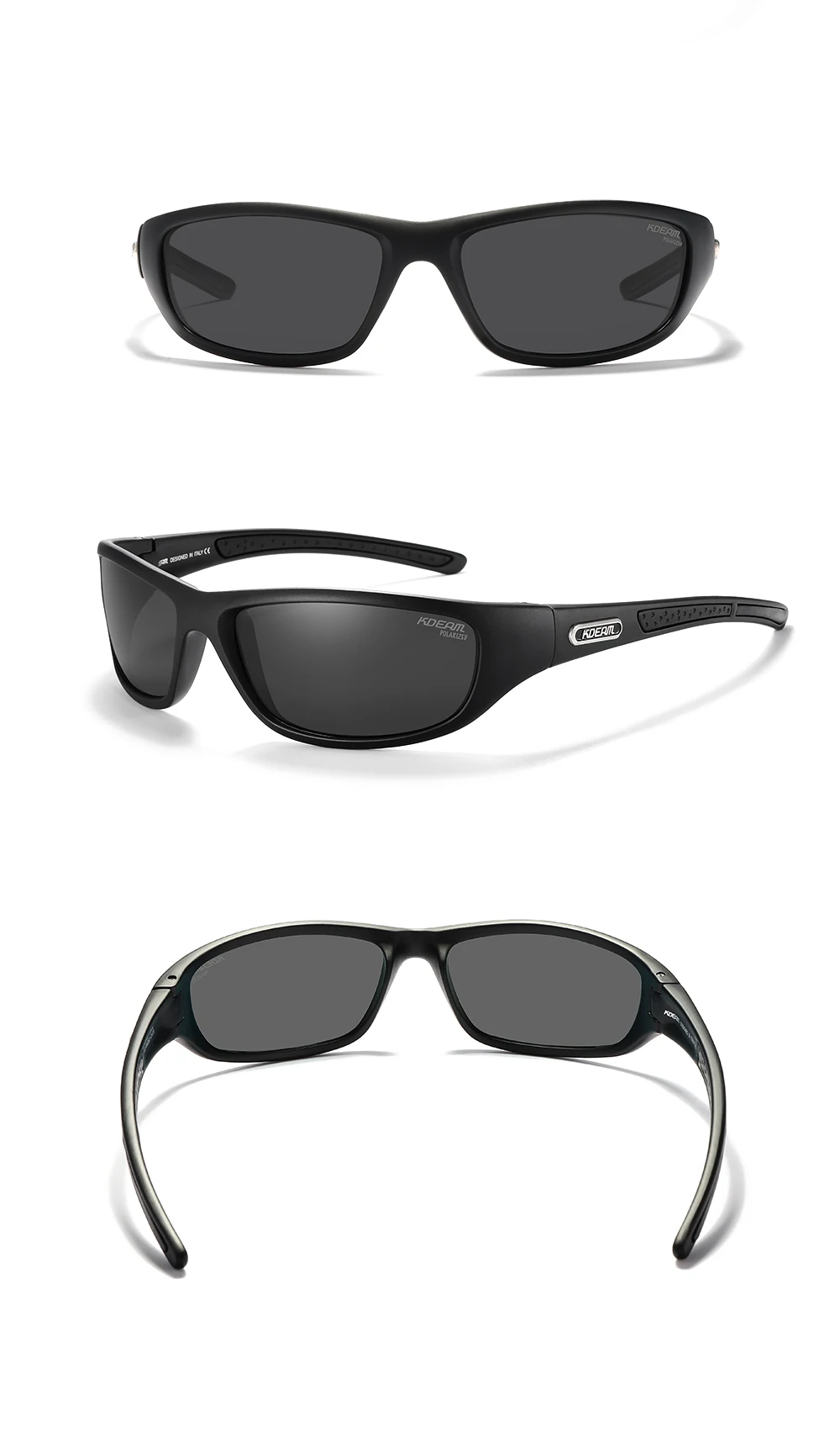 Kdeam fishing performance herren sonnenbrille polarisiert tr90 material markenlogo fahrrad brille mit reiß verschluss koffer kd0701 – Detail 14