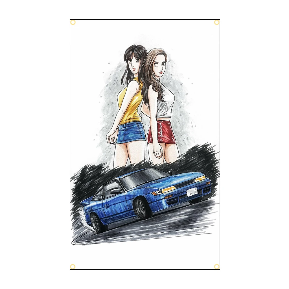 AE86 Cool Car Flag Polyester Printed JDM Car 60x90cm 90x150cm Banner for Decorations Car Enthusiast Flag Garage Decor