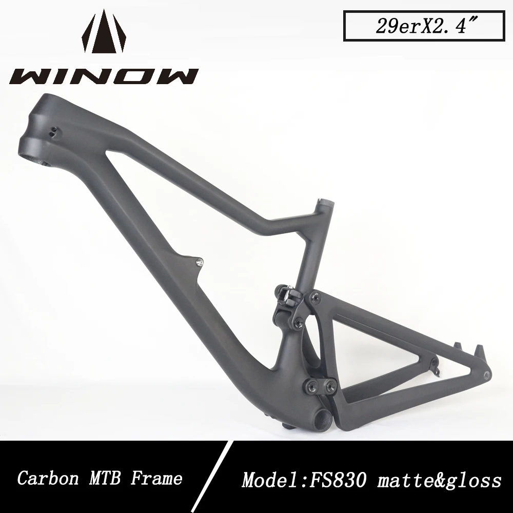 

Winowsports Carbon 29er MTB Bike Frame Travel 160mm Tire 2.4inch 210*55mm Full Suspension Mountain Bike Frameset Bicycle Parts