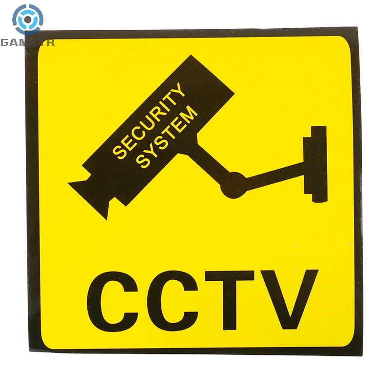 10ชิ้นสติกเกอร์สัญญาณเตือนสำหรับตรวจตราวิดีโอ CCTV สัญญาณเตือนกล้องวงจรปิด