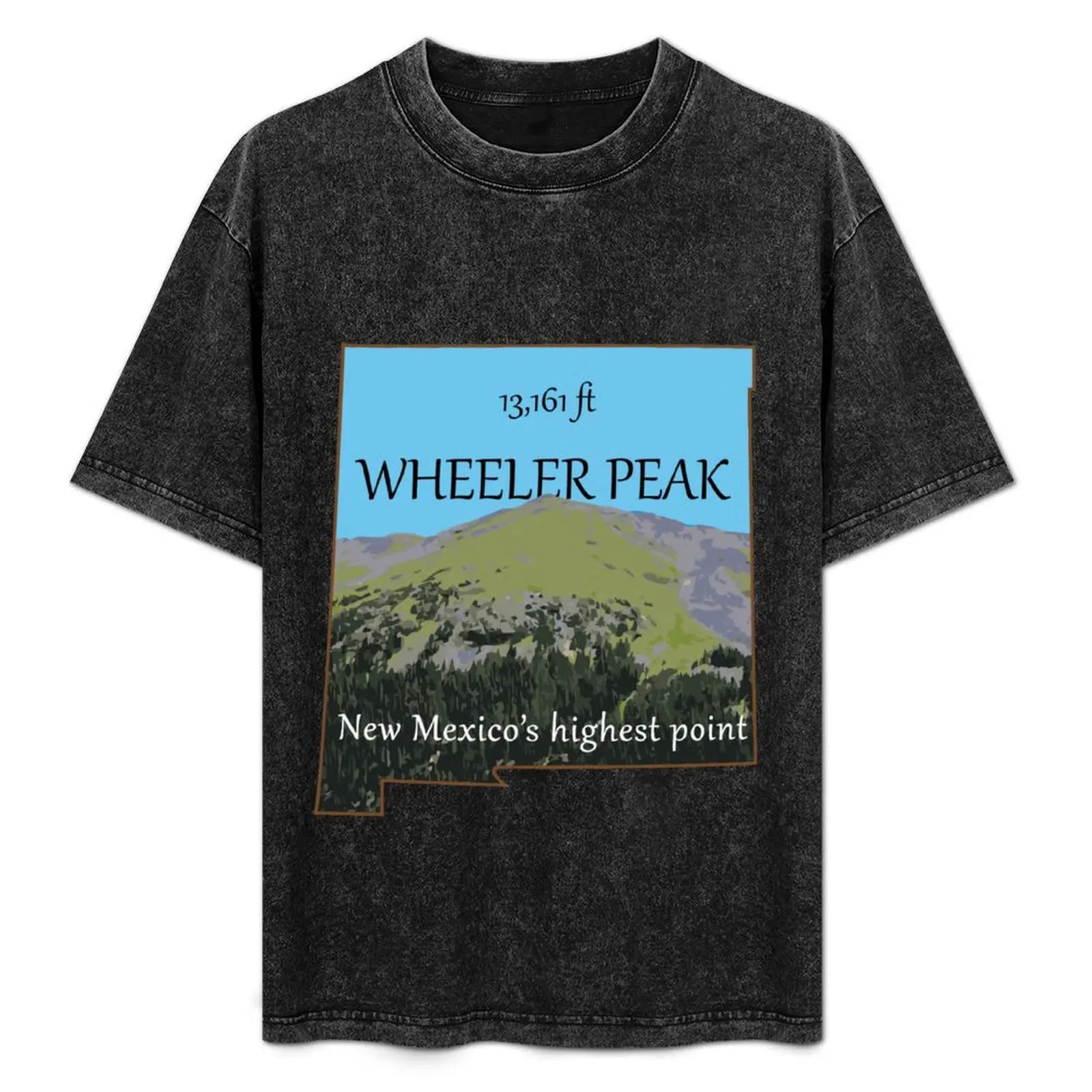 

New Mexico's Wheeler Peak illustration T-Shirt Big and Tall Casual T-Shirt