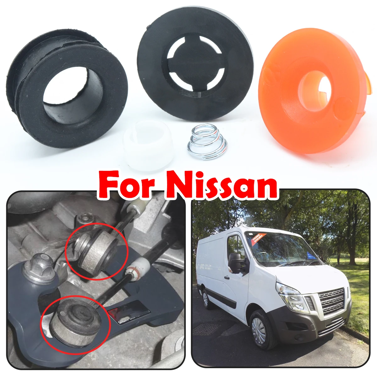 

Upgrade Gear Shift Cable Linkage End Rod Bushing Gearbox Shifter lever Selector Adapter Grommet Repair Kit For Nissan NV400 X62