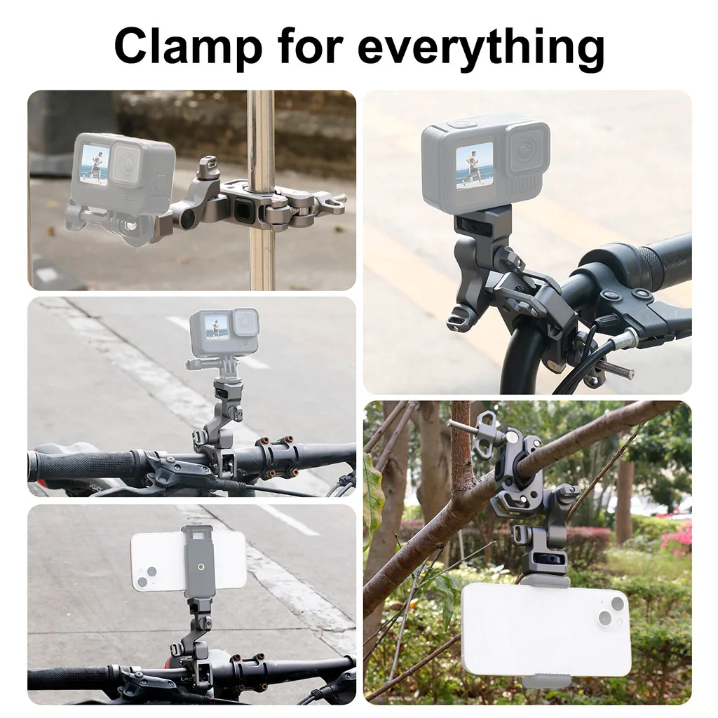 Silikon-Metall-Fahrrad-Actionkamera-Halterung mit Rutschfestem Lenkerbefestigungssystem 360° ° Drehbarer Halter für GoPro13 DJI Pocket 3/4 für Insta360 X5 Kamera – Detail 12