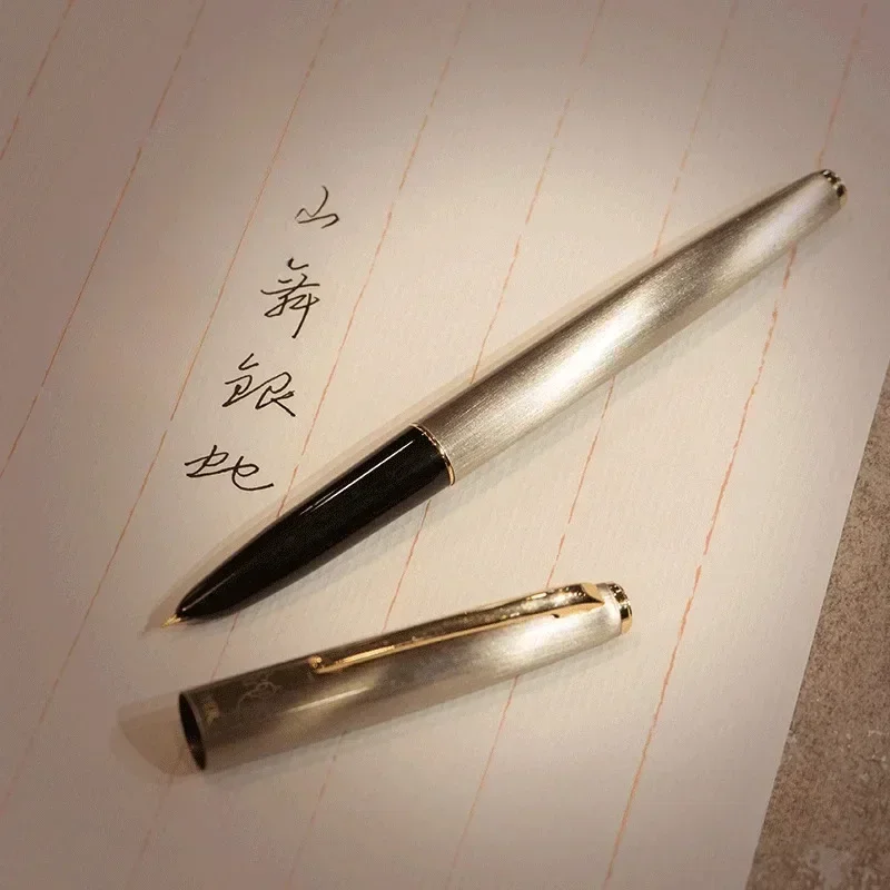 

New New THEBAI Limited Edition Matte Full Metal Fountain Pen Dark EF F 0.38MM 0.5MM Tip Business Office School Supplies Calligra