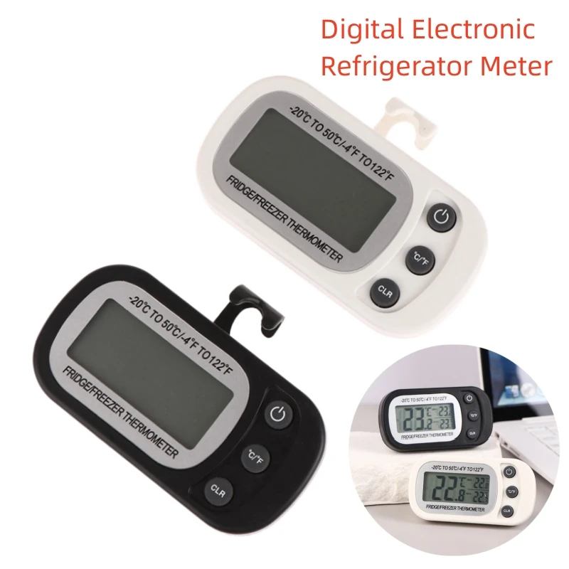 Electronic Digital Refrigerator Freezer Thermometer Max/Min Record Function With Hook Household Kitchen Thermometer