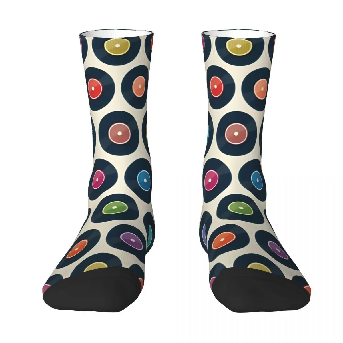 Winter Warm Funny Unisex Vinyl Record Collection Socks Retro Vintage Hipster Music Pattern Non-slip Yoga Socks