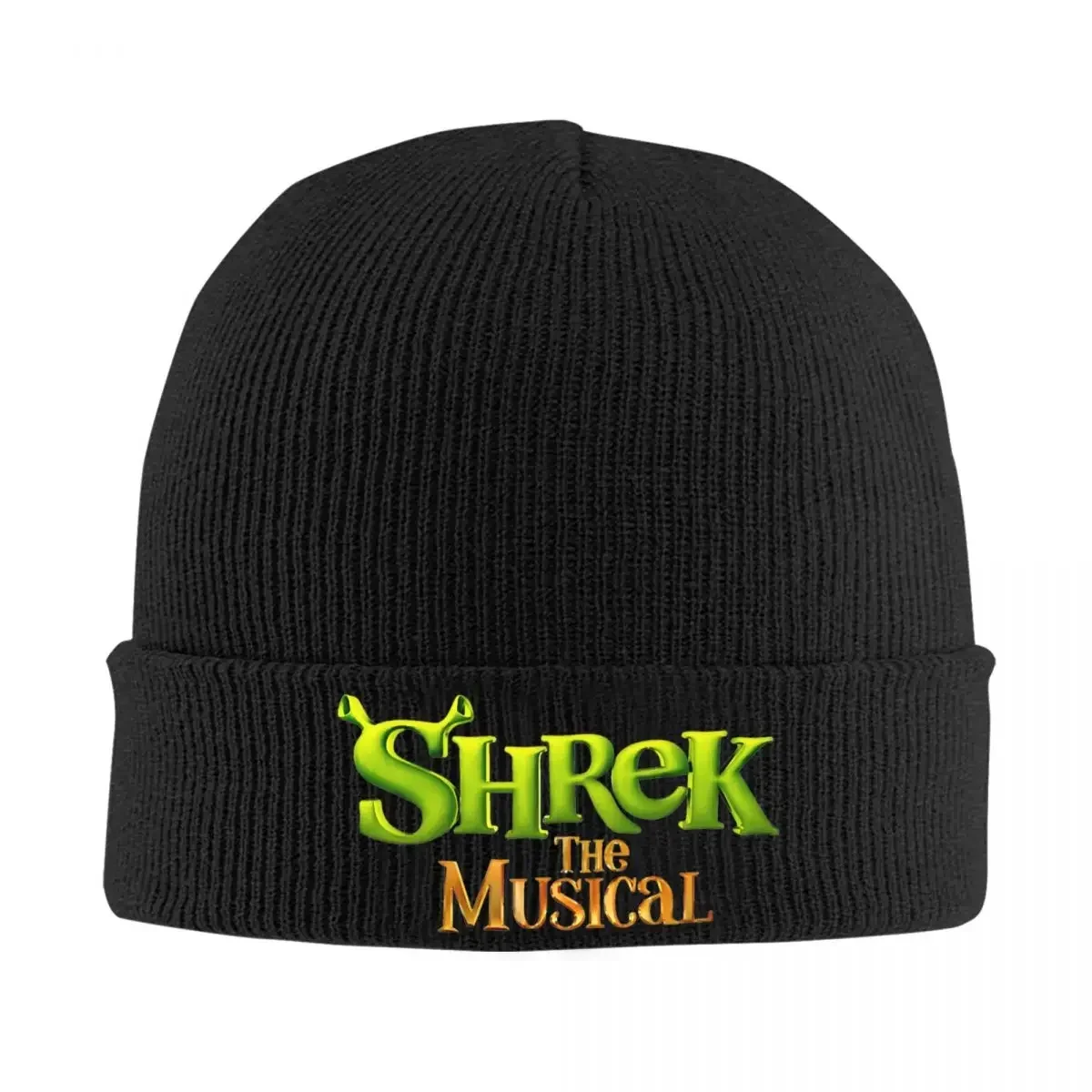 

Shreks The Musical Logo Knitted Hat Women's Men's Beanie Winter Hats Ogre Funny Memes Hip Hop Cap