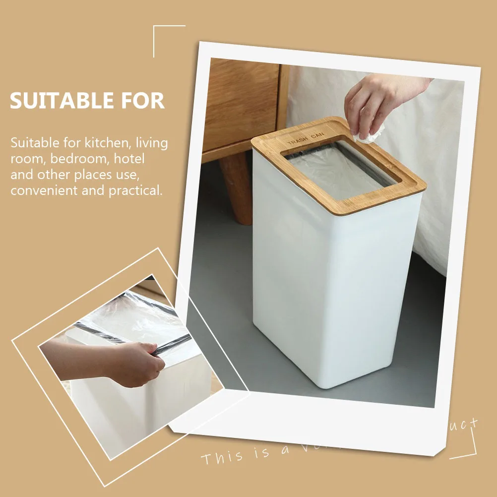 

1pc Nordic Style Plastic Garbage Can Home Kitchen Bucket Simple Waste Container Household Trash Bin Modern Creative Trash Can