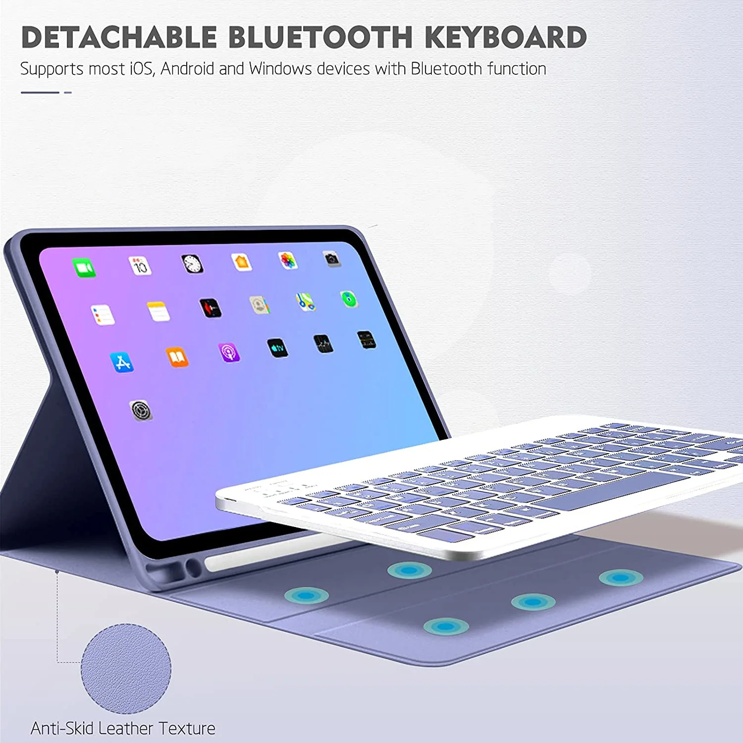 Tablet computer protective case, magnetic Bluetooth keyboard, lightweight and portable Mobile keyboard suitable for iPad 10th 10