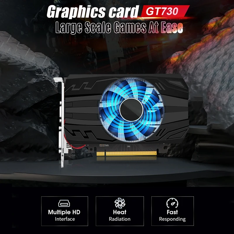 

GT730 2GB GDDR5 Graphics Card 128 Bit 700Mhz 40Nm Pcle X16 2.0 VGA+DVI+Hdml-Compatible Video Card