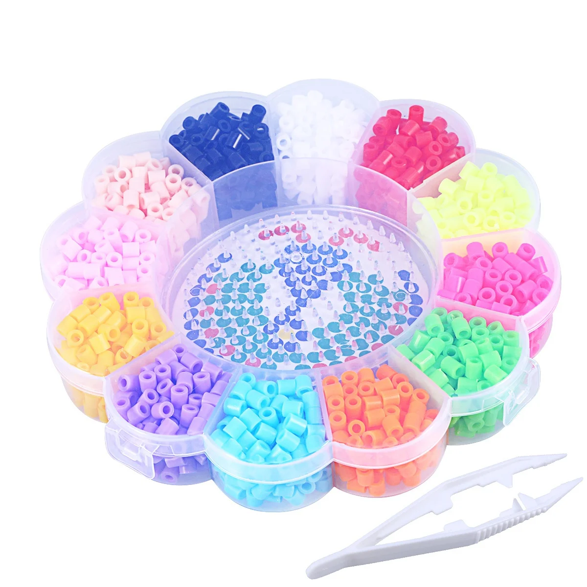 1200 stks Kralen Kit 12 Kleuren 5 Mm Diy Zekering Kralen Voor Kinderen Craft Set Art Gift Strijkpapier Pegboard Inbegrepen