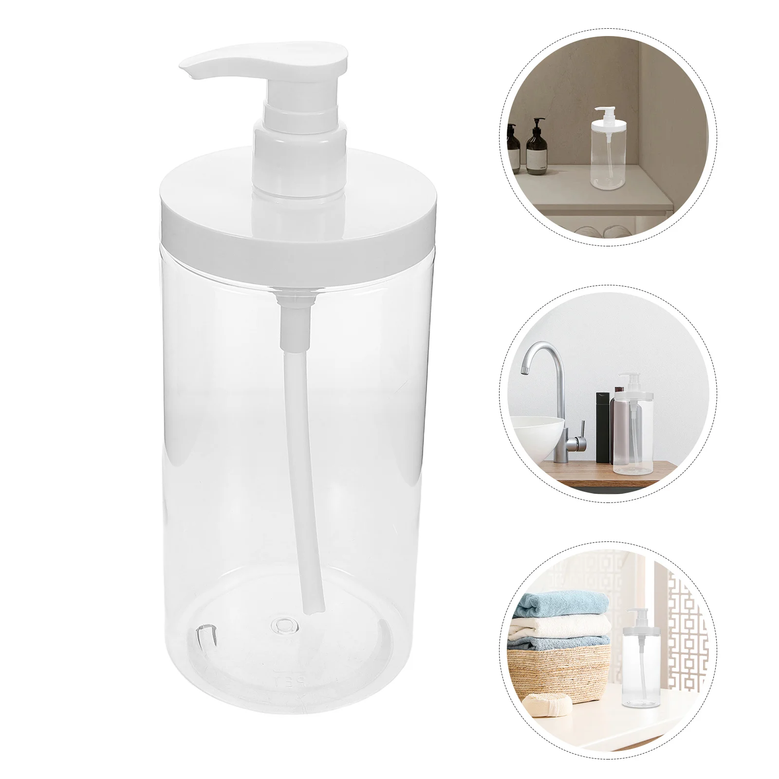 2 szt. Butelki podróżne z szerokim otworem, szczelne, z pompką dozującą, wielokrotnego użytku, przezroczyste, plastikowe na szampon, balsam, kosmetyki podróżne