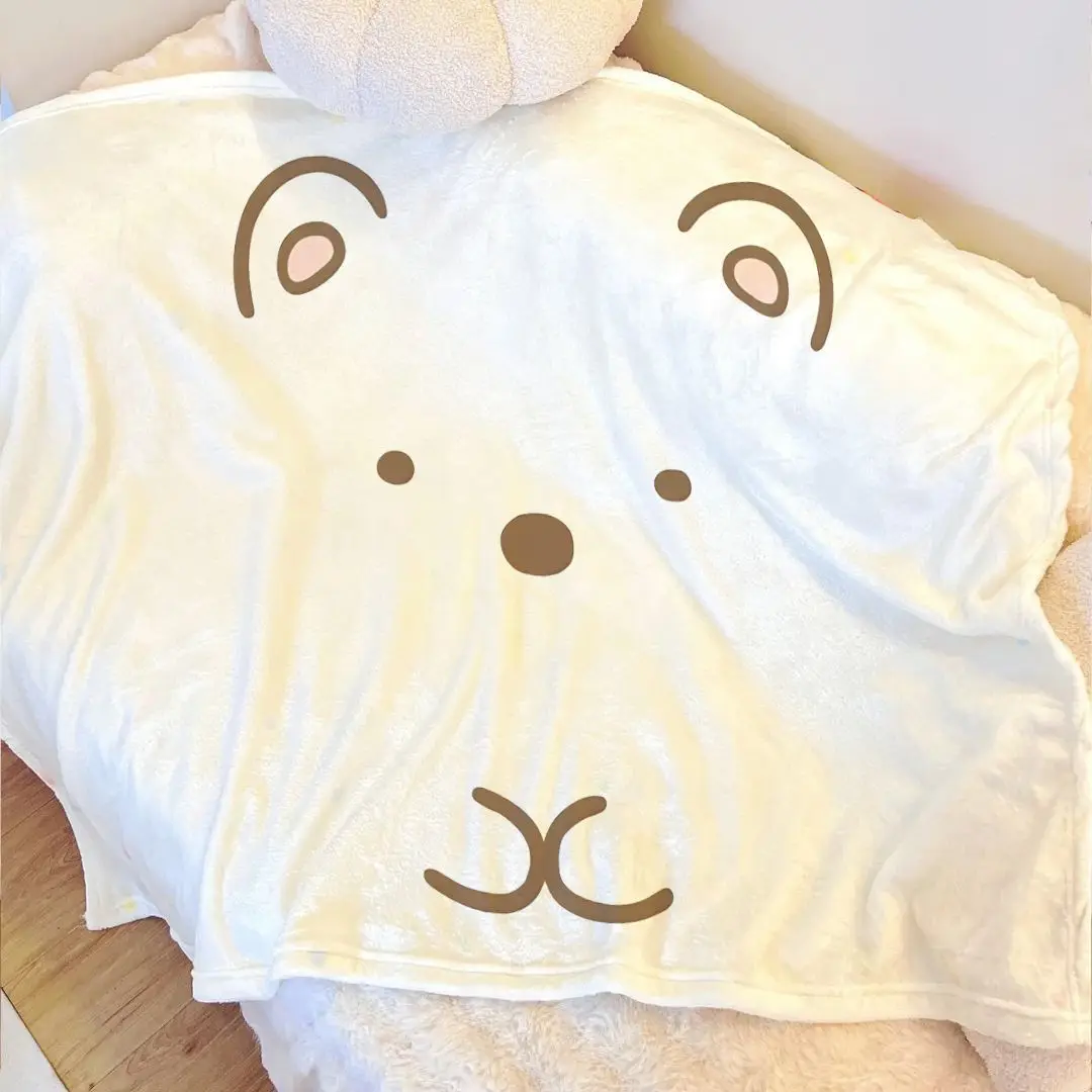 Sumikko Gurashi Cute Fleece Blanket Retro Kawaii Air Conditioning Throw, Office Nap Shawl for Dorm Bedroom
