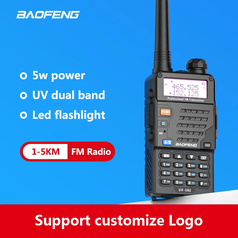 BAOFENG UV5R two way radio  Upgraded version Long Range 1-15KM Powerful Professional Dual Band Baofeng UV5RE Walkie Talkie