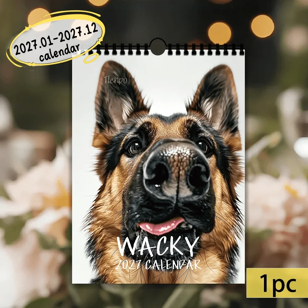 1pc 2027 Quirky Cute Dog Wall Calendar,12-Month Monthly Planner, Perfect Gift for Back-to-School Season, Christmas, and New Year