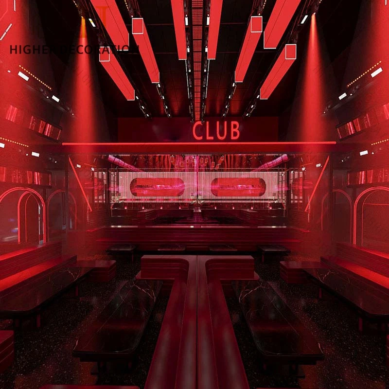 

Современный набор мебели для бара на заказ, включая витрину и места для сидения, для ночных клубов.