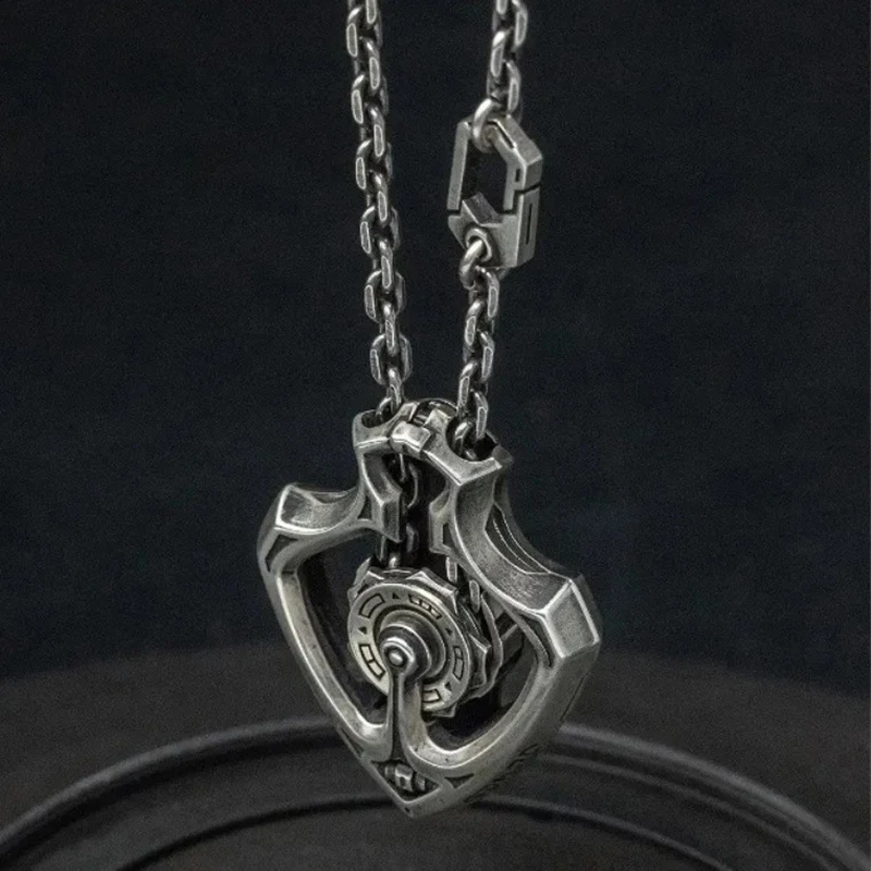 Mechanical Rotatable Gear Pendant Necklace Retro Unique Rotating Design Jewelry Vintage Steampunk Gift For Men Women