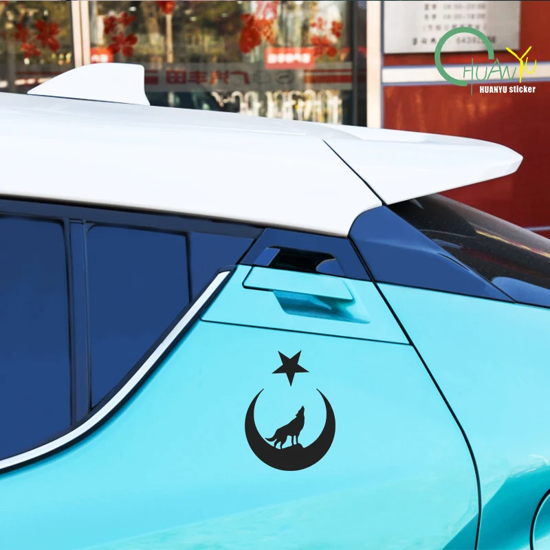 Interesting Wolf and Moon Star Great Turk Turkey Turkish Car Sticker Accessories Car Styling Decal Vinyl  PVC