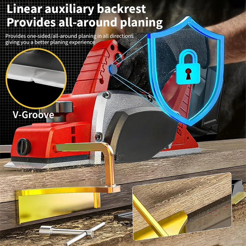 15000RPM Brushless Electric Planer Cordless Handheld Power Planer Carpenter Home DIY For Milwaukee 18V Battery