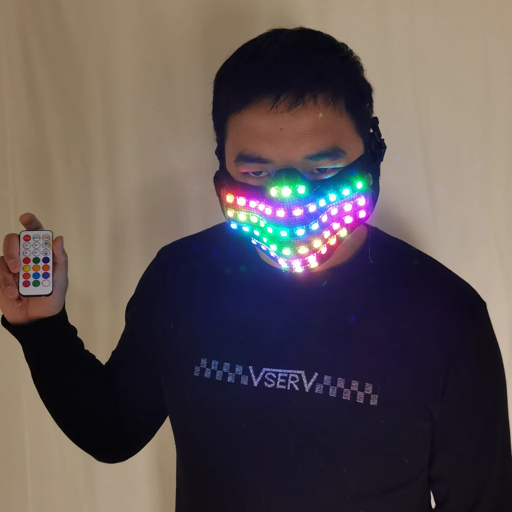 

LED RGB Mutilcolor Light Mask Hero Face Guard DJ Mask Party Halloween Birthday LED Colorful Masks for show