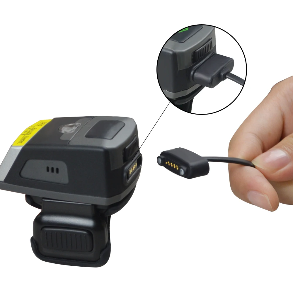 

Wearable finger Barcode Terminal with Built-in Battery 1D Ring-style Bluetooth Barcode Scanner Ring for Android ISO