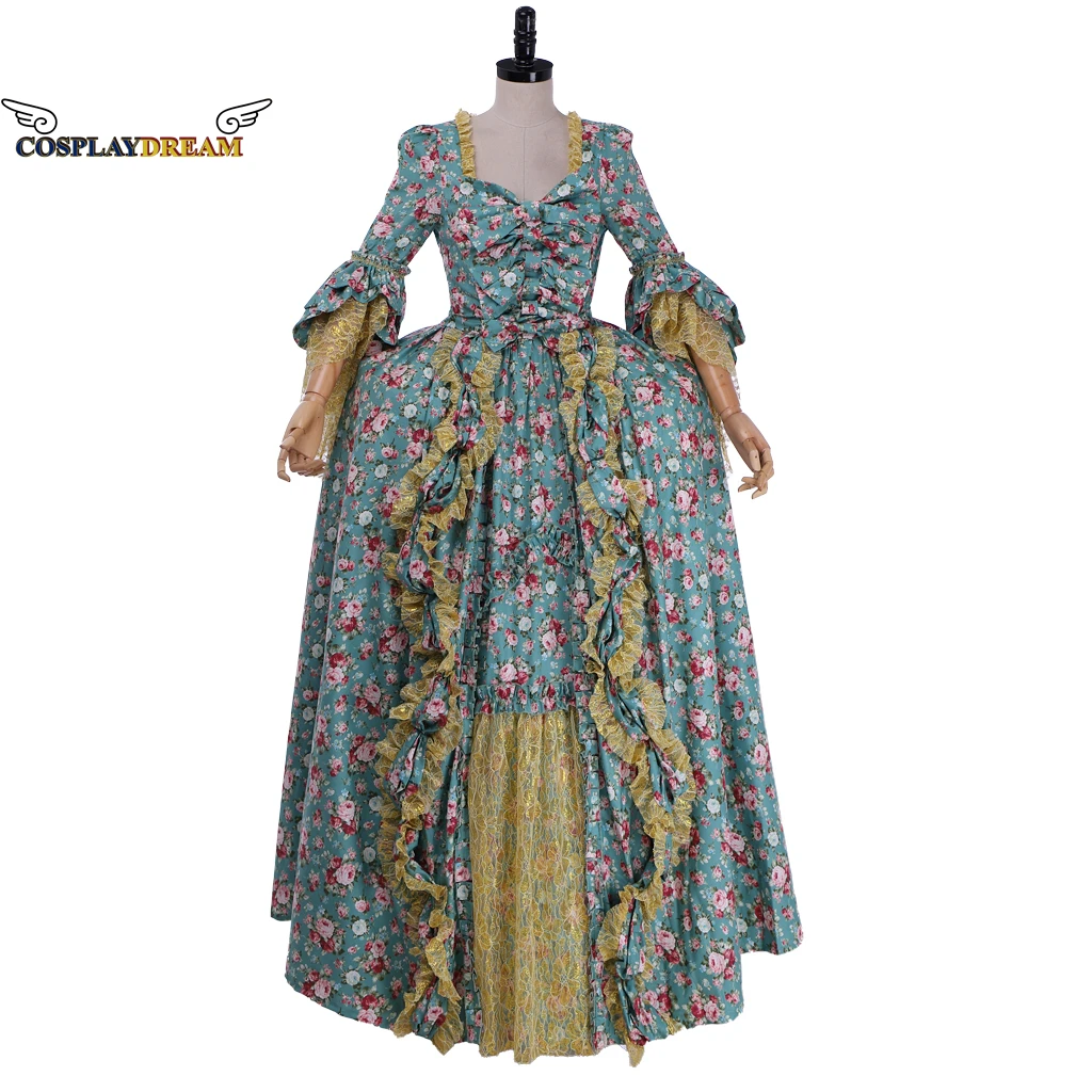 

TV Outlander Jenny Fraser Murray Dress Claire Highland Scotland Costume Medieval Dress Custom Made Medieval Floral Rococo Dress