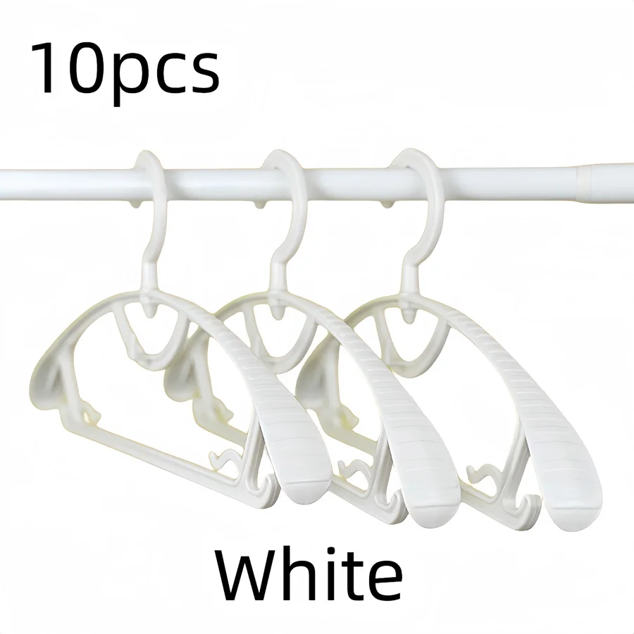 10-Pack Wide Shoulder Thickened Plastic Clothes Hangers with 360° Rotatable Hook, Non-Slip Hangers for Closet Organization and G