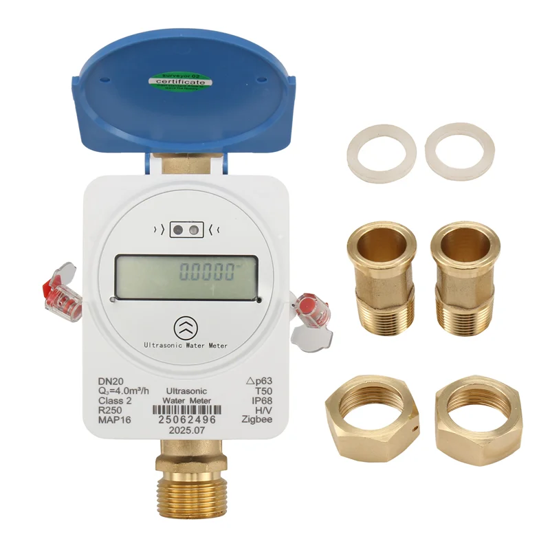 

ELECT-Tuya Zigbee Smart Ultrasonic Water Meter Dn20mm LCD Display Water Flow And Consumption Monitoring IP68 Works